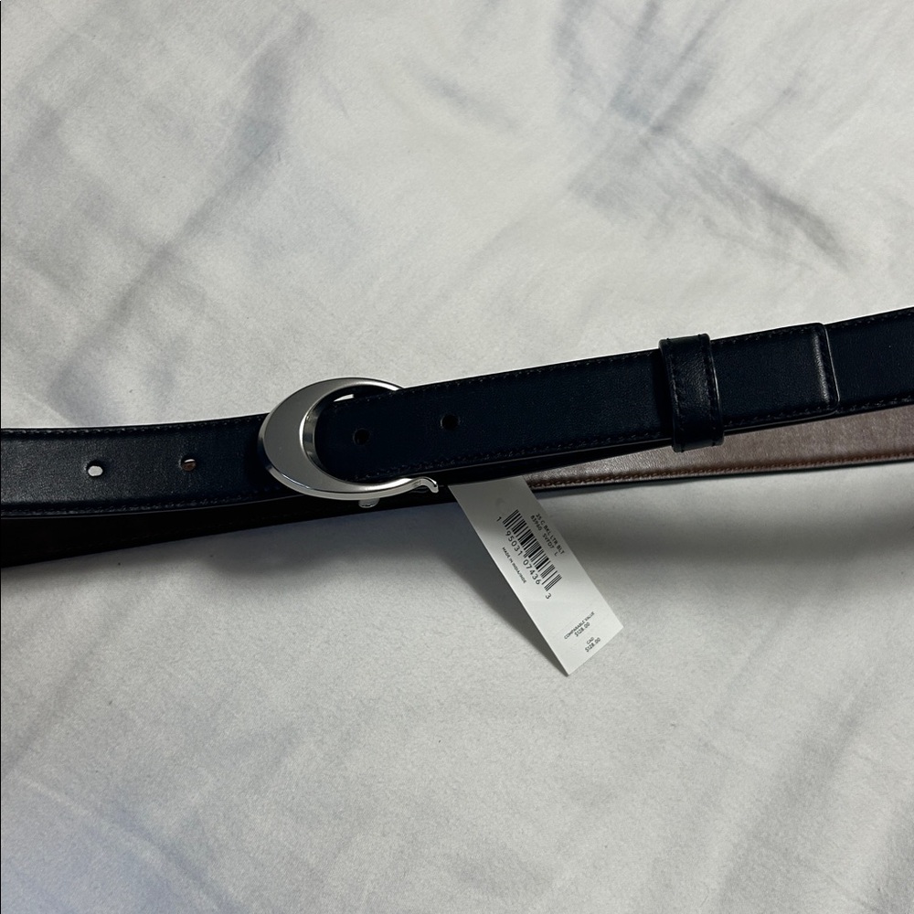 Coach Black and Brown Leather Belt. Size large. New with tags
